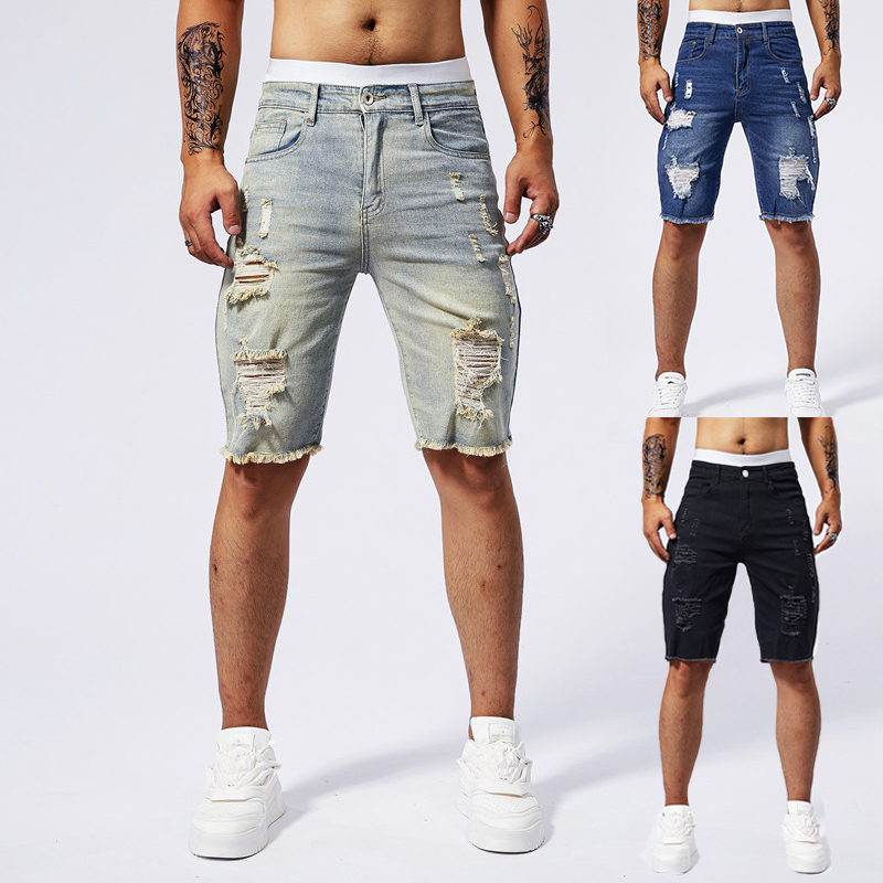 Streetwear Brand For Men - Новинка лета 2024, мужские рваные джинсовые