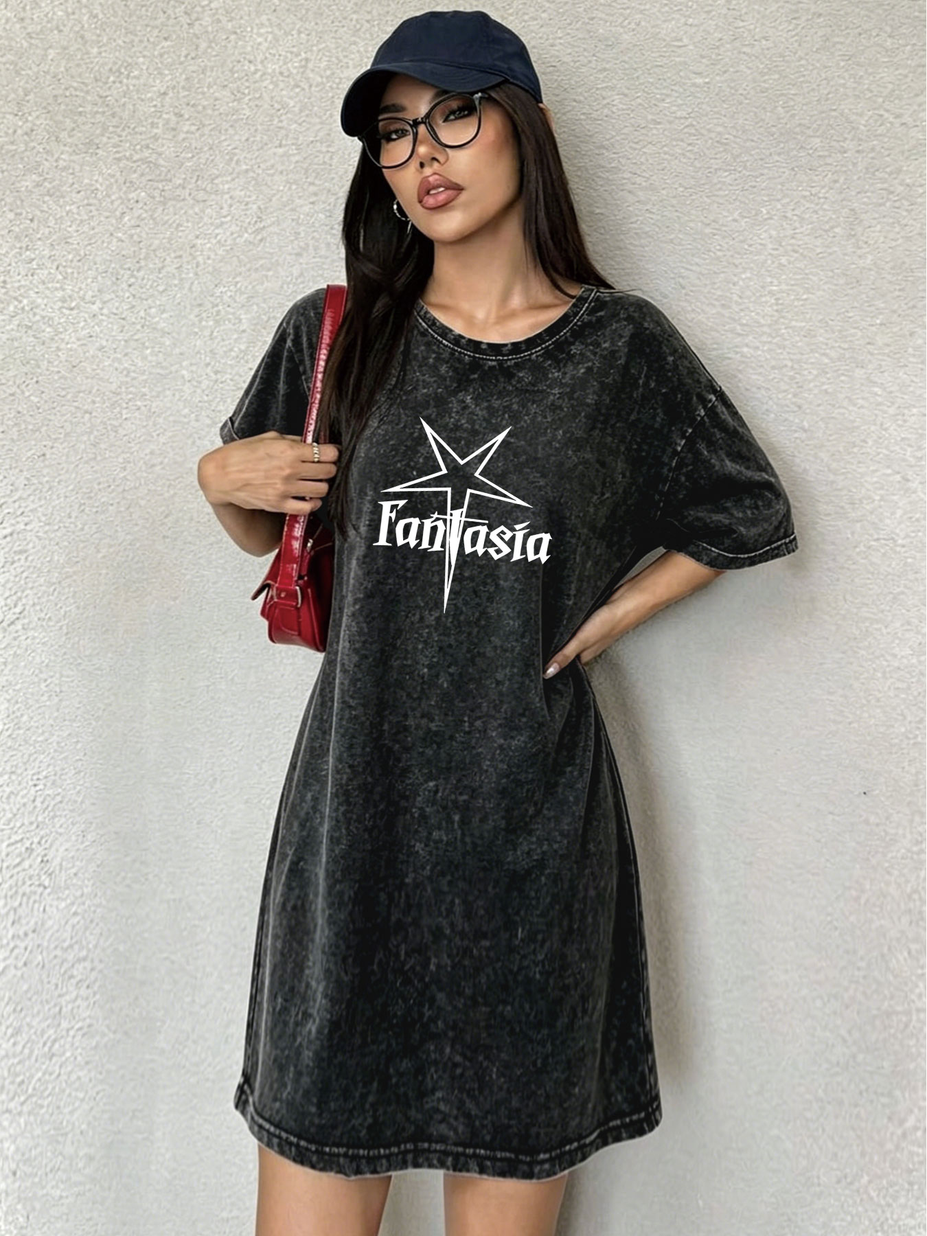 Streetwear Brand Vintage - Винтажное платье-футболка с эффектом потертости для
