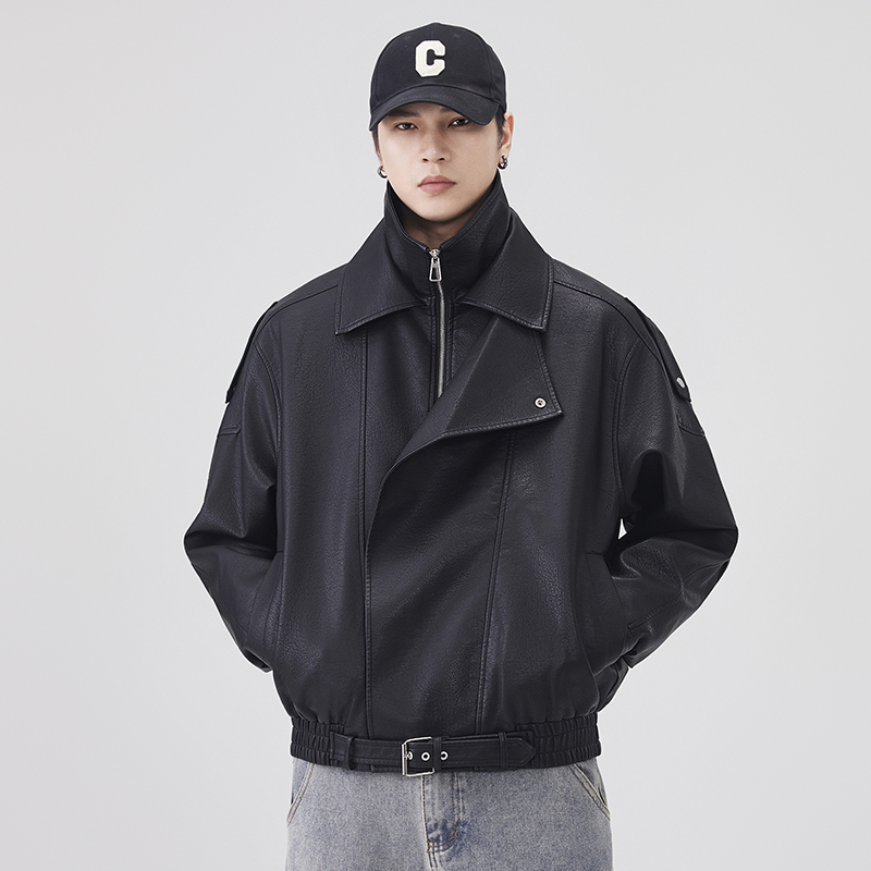 Streetwear Brand Vintage - Осенне-зимняя кожаная куртка, мужская уличная модная
